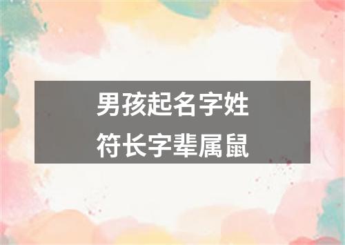 男孩起名字姓符长字辈属鼠