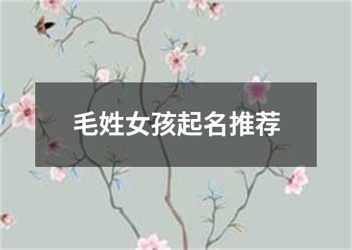 毛姓女孩起名推荐