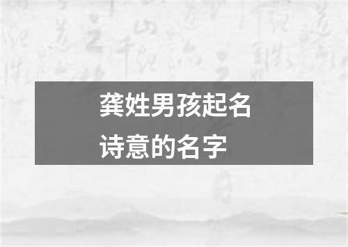 龚姓男孩起名诗意的名字