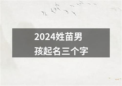 2024姓苗男孩起名三个字