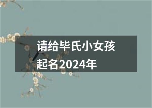 请给毕氏小女孩起名2024年