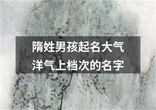 隋姓男孩起名大气洋气上档次的名字