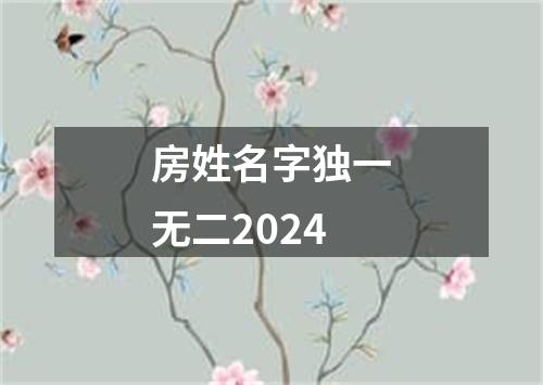 房姓名字独一无二2024