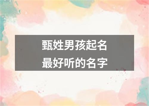 甄姓男孩起名最好听的名字