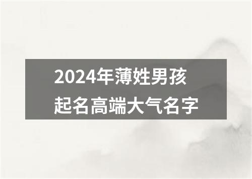 2024年薄姓男孩起名高端大气名字