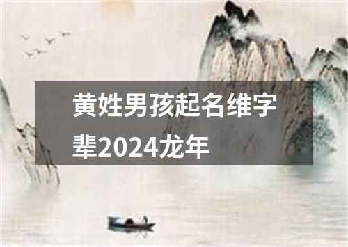 黄姓男孩起名维字辈2024龙年