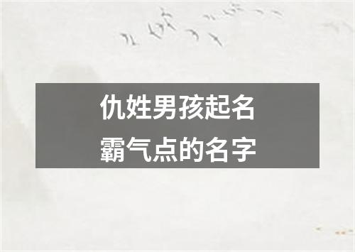 仇姓男孩起名霸气点的名字