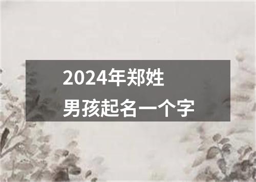 2024年郑姓男孩起名一个字