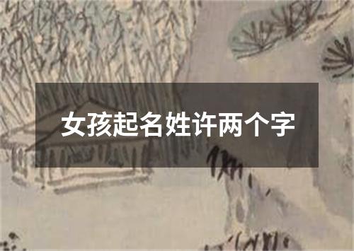 女孩起名姓许两个字