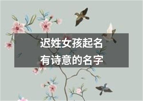 迟姓女孩起名有诗意的名字