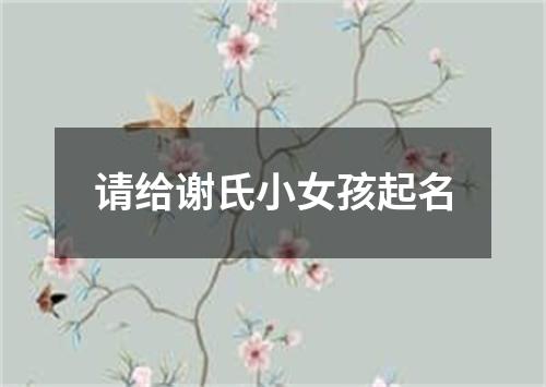 请给谢氏小女孩起名