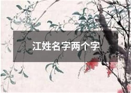 江姓名字两个字