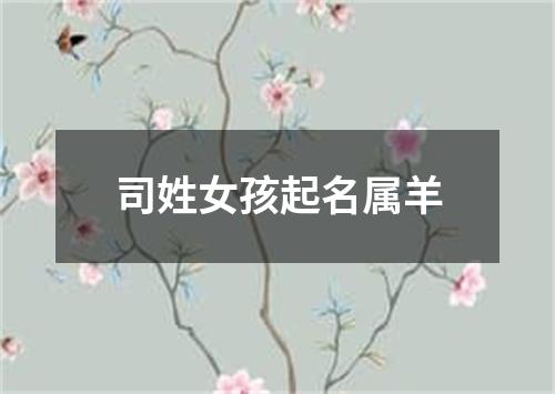 司姓女孩起名属羊