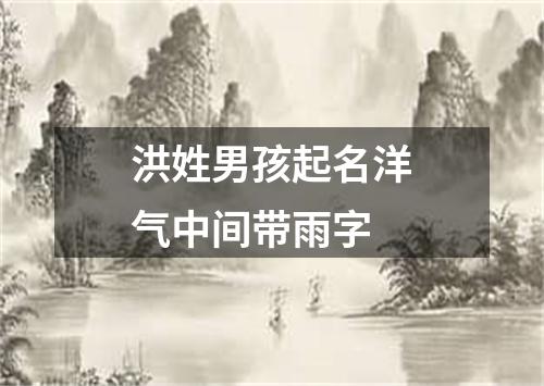 洪姓男孩起名洋气中间带雨字