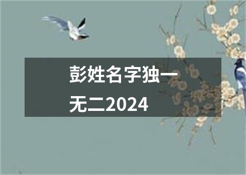 彭姓名字独一无二2024