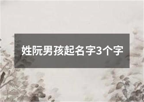 姓阮男孩起名字3个字