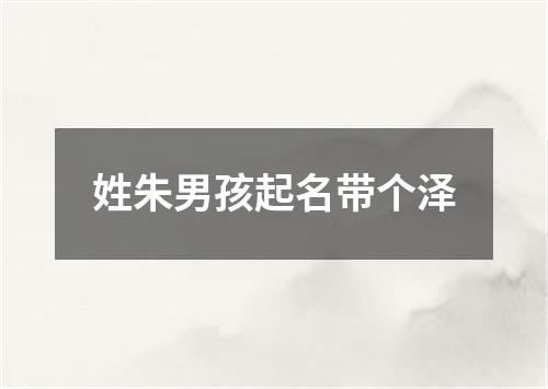 姓朱男孩起名带个泽