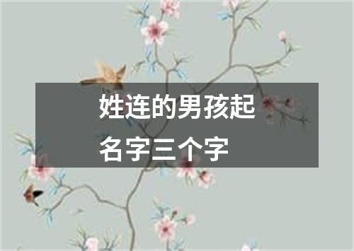 姓连的男孩起名字三个字