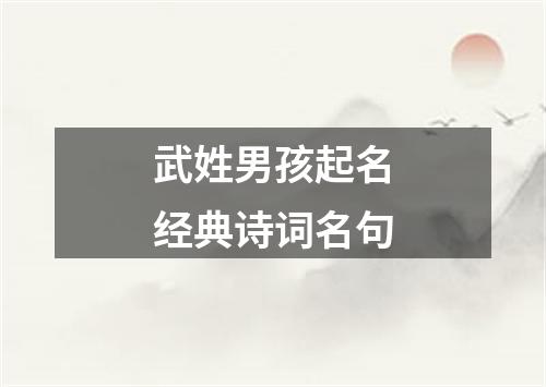 武姓男孩起名经典诗词名句