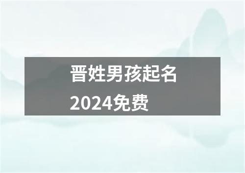 晋姓男孩起名2024免费