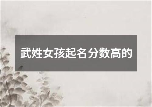 武姓女孩起名分数高的