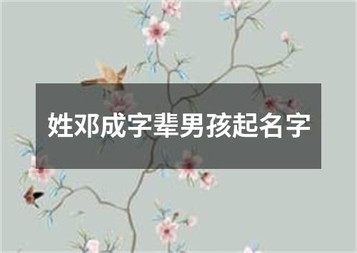 姓邓成字辈男孩起名字