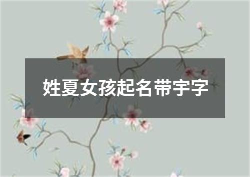 姓夏女孩起名带宇字