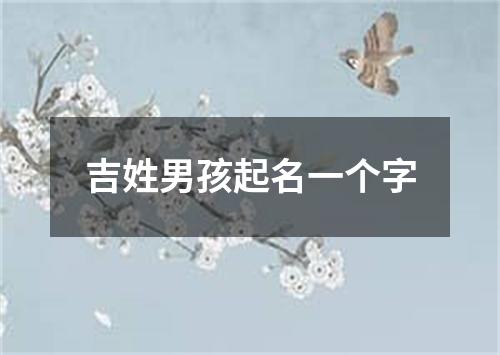 吉姓男孩起名一个字