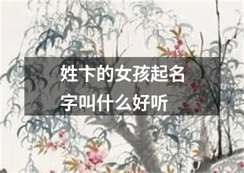 姓卞的女孩起名字叫什么好听