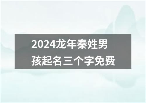 2024龙年秦姓男孩起名三个字免费