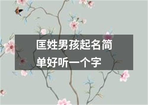 匡姓男孩起名简单好听一个字