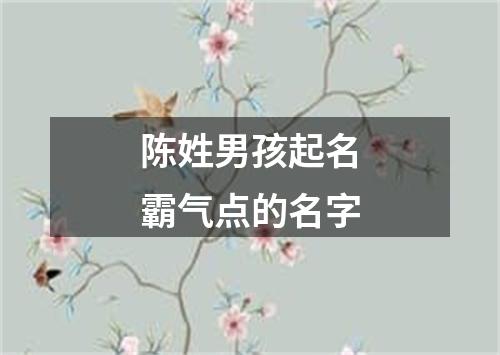 陈姓男孩起名霸气点的名字