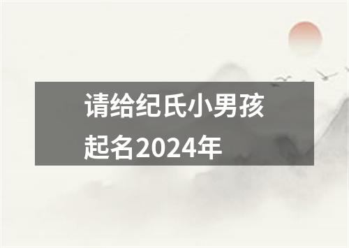 请给纪氏小男孩起名2024年