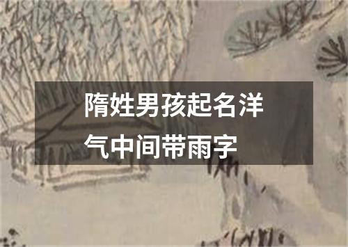 隋姓男孩起名洋气中间带雨字