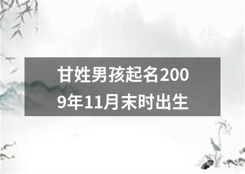 甘姓男孩起名2009年11月末时出生