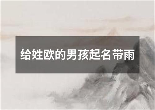 给姓欧的男孩起名带雨