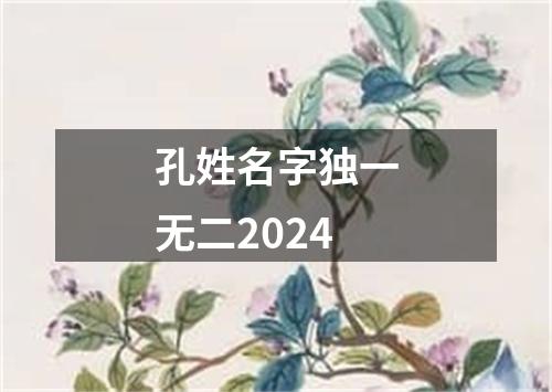 孔姓名字独一无二2024