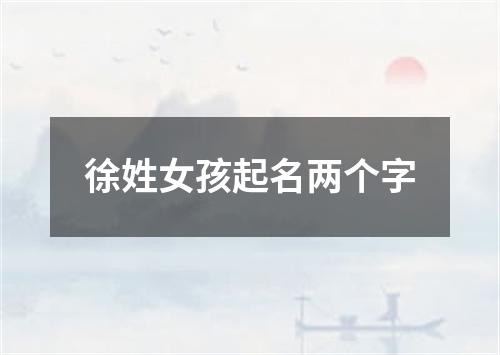 徐姓女孩起名两个字