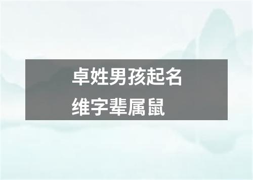 卓姓男孩起名维字辈属鼠