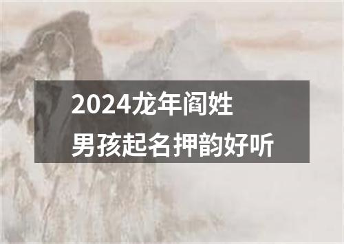 2024龙年阎姓男孩起名押韵好听