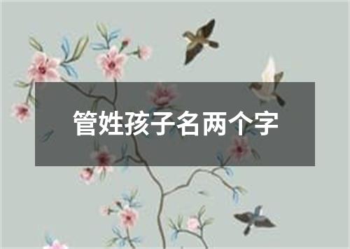 管姓孩子名两个字