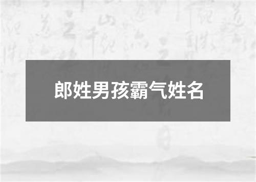 郎姓男孩霸气姓名