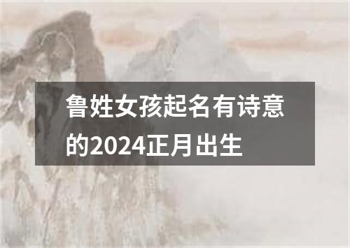 鲁姓女孩起名有诗意的2024正月出生