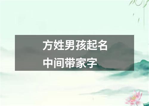 方姓男孩起名中间带家字