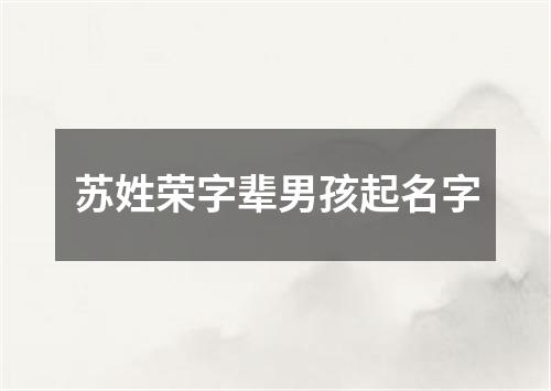 苏姓荣字辈男孩起名字