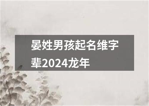 晏姓男孩起名维字辈2024龙年