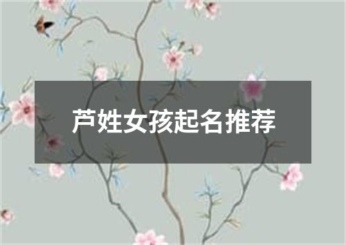 芦姓女孩起名推荐