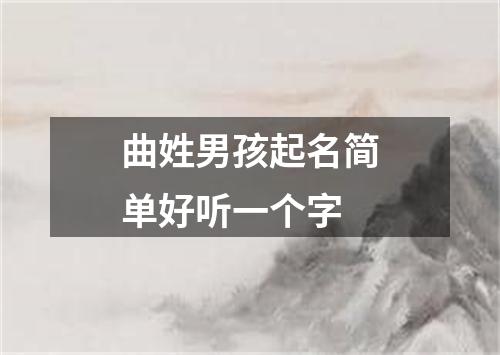 曲姓男孩起名简单好听一个字