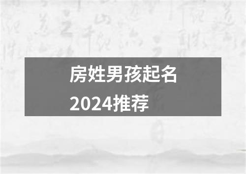 房姓男孩起名2024推荐