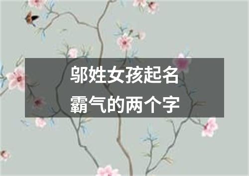 邬姓女孩起名霸气的两个字